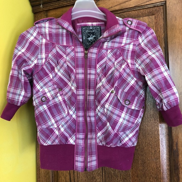 Purple plaid Zip up jacket - Picture 6 of 8